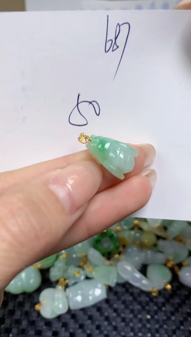 【闪购商品】翡翠颈饰18K金镶嵌天然缅甸A货翡翠