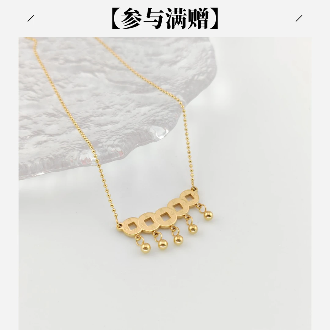 XUPING/旭平首饰 不锈钢项链 冬上新气质铜钱项链GDM T001169953