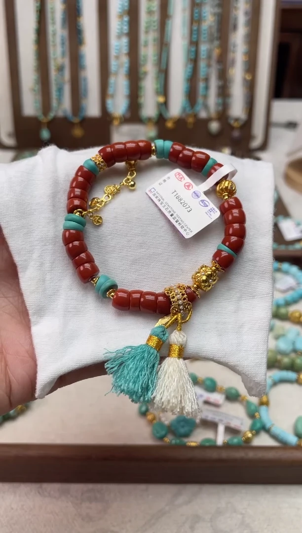 银S925镶嵌南红玛瑙手串92