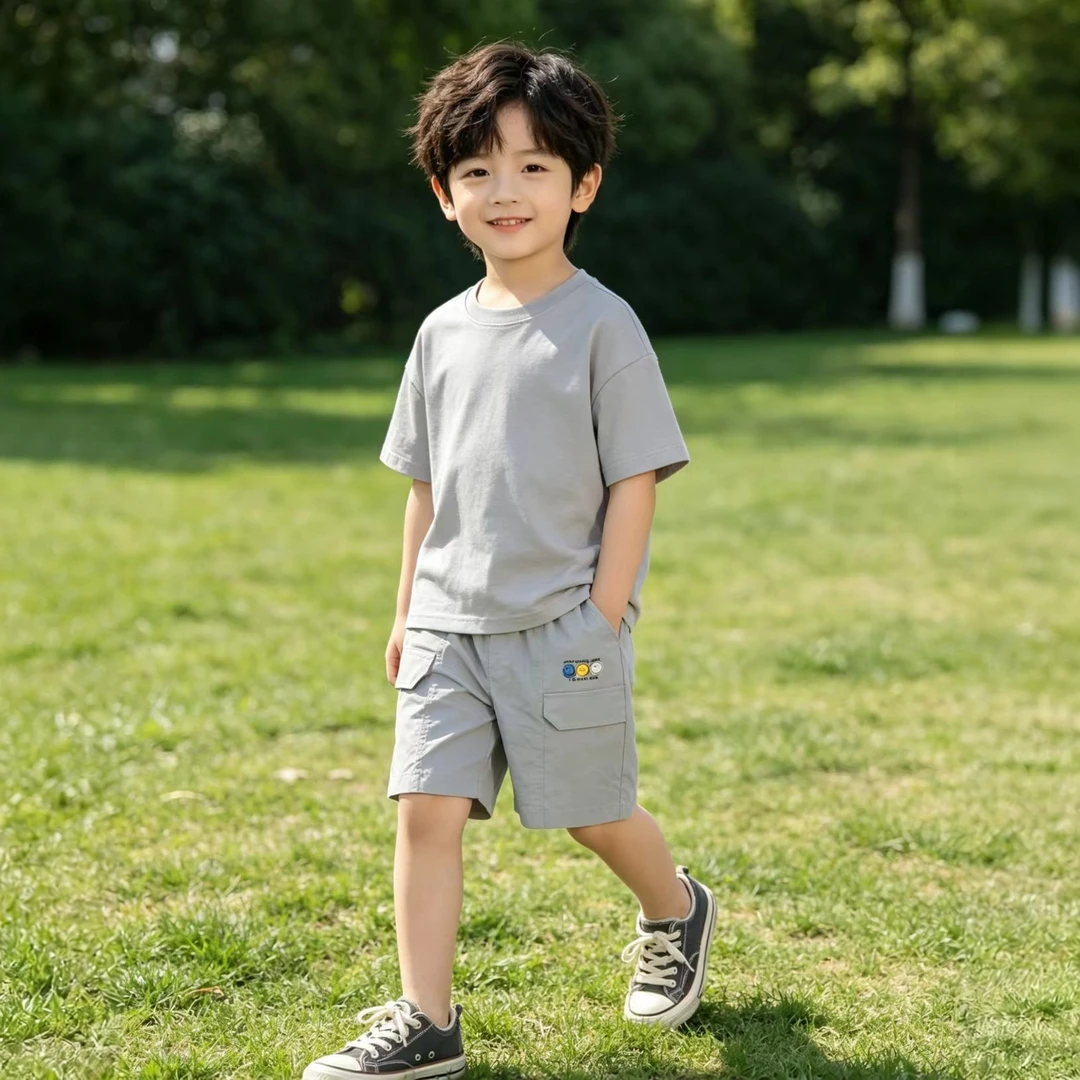 【小飞象】灰色笑脸男童短裤863055