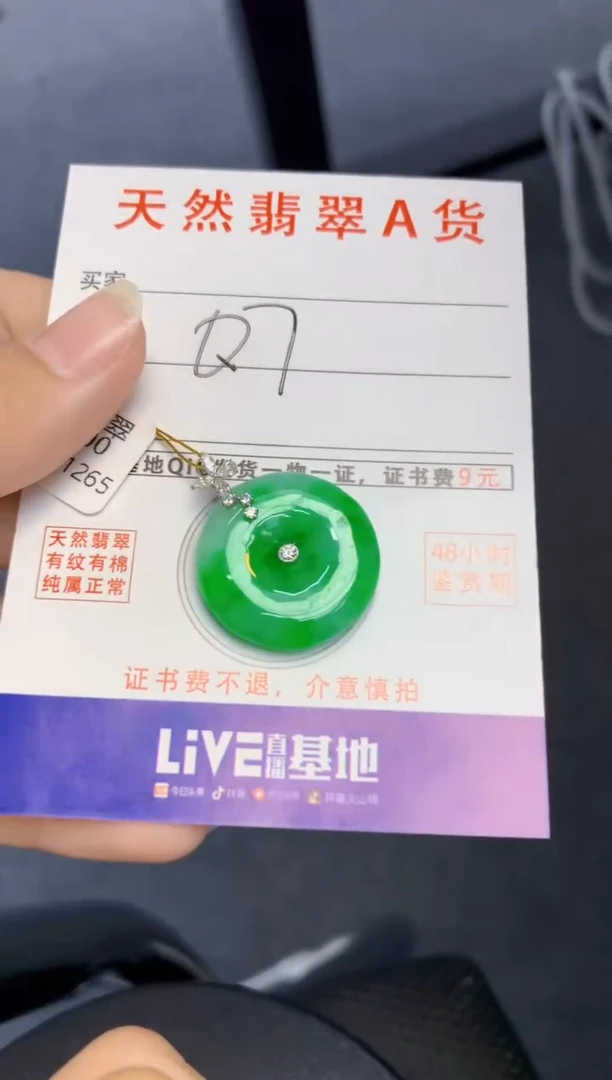 颈饰18K金镶嵌翡翠天然缅甸A货翡翠