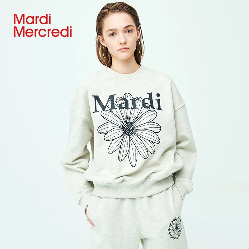 Mardi Mercredi【早秋穿搭】25年新款小雏菊印花卫衣宽松mardi卫衣