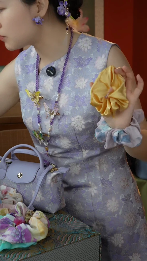 刺绣桑蚕丝大肠圈发圈