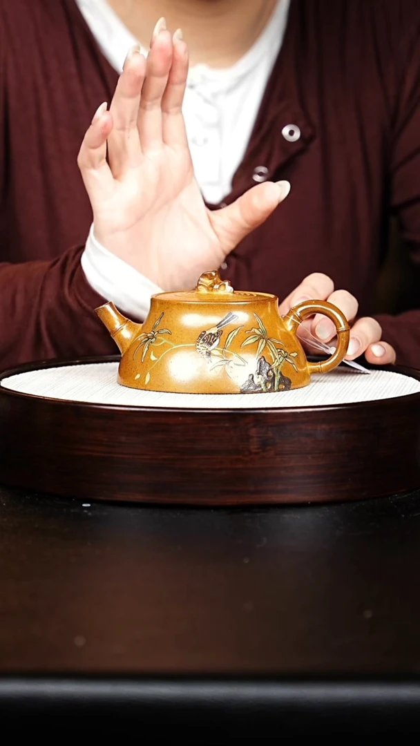茶壶紫砂竹石壶