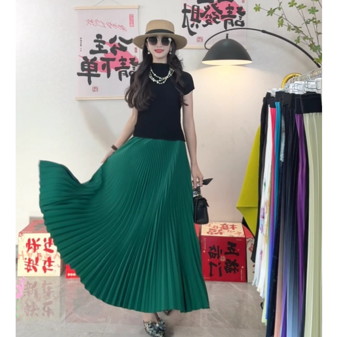 【回购100%】绿色大摆裙遮肉遮胯显高显瘦高级气质优雅半裙107