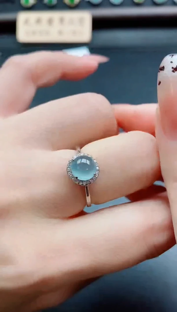 银S925镶嵌戒指翡翠1