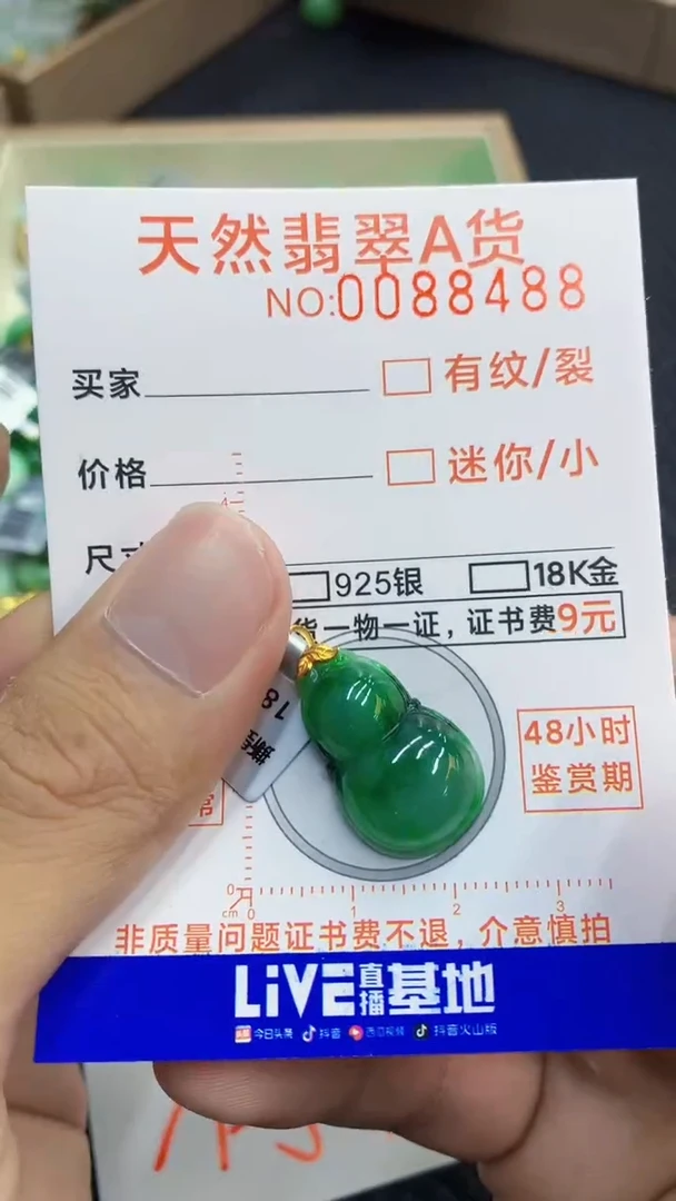 翡翠18K金镶嵌颈饰             1