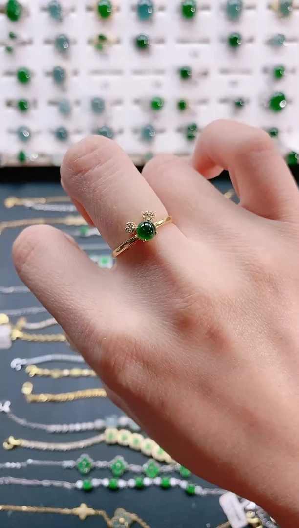 【闪购商品】翡翠戒指银S925镶嵌天然翡翠