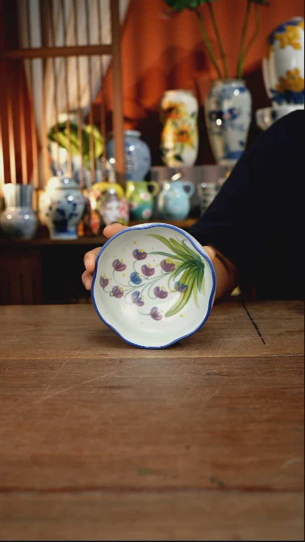 瓷片【简家甄选】景德镇设计师釉下手绘陶瓷餐具