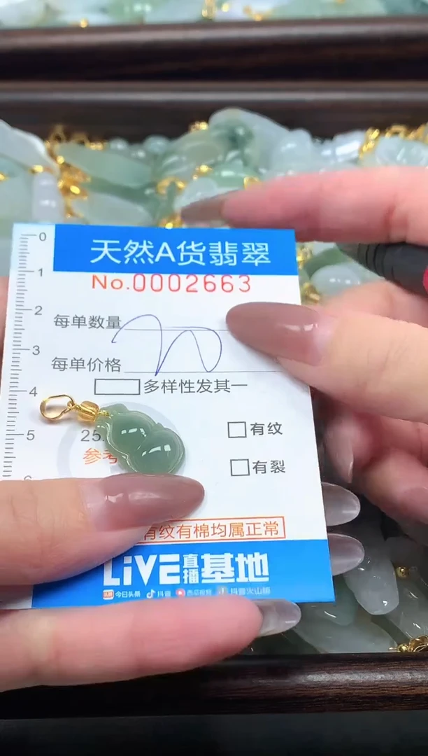 颈饰未镶嵌翡翠净货挂件-2663