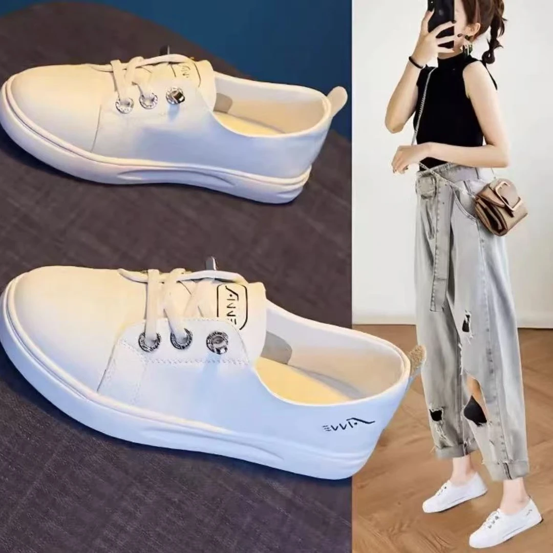 2025新款女鞋春秋季单鞋网红小白鞋妈妈板鞋软底平底学生透气百搭