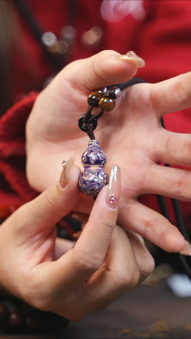 【闪购商品】紫白大漆紫光檀螺钿小脖挂