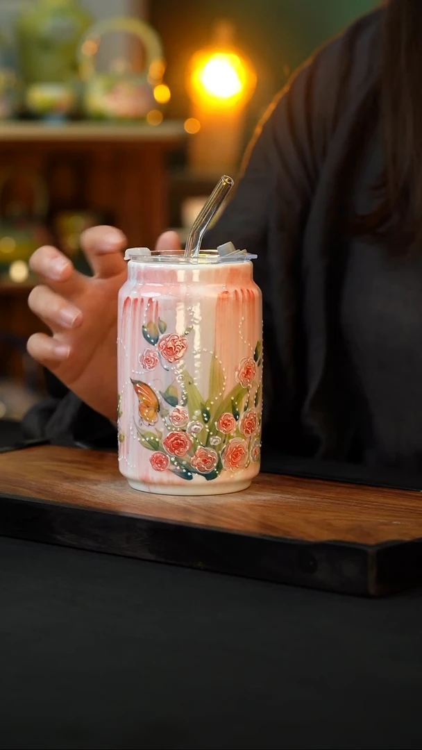 杯手绘心瓷陶瓷浮力