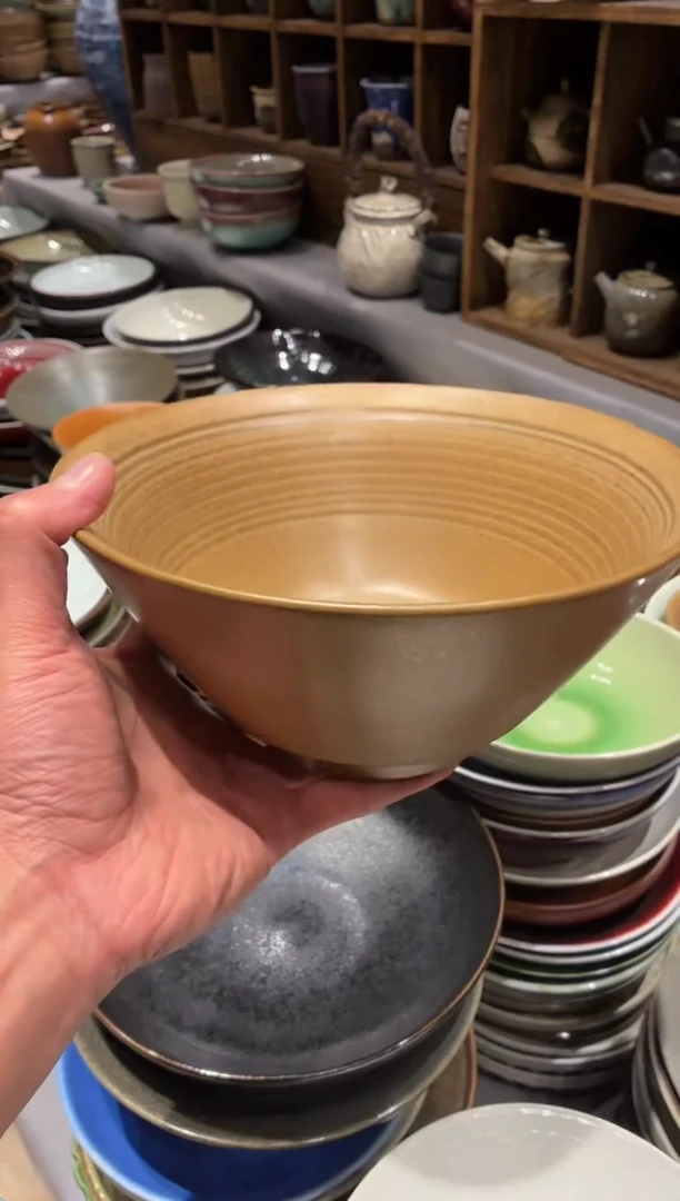 瓷片8寸棕色螺纹面碗（福利款）