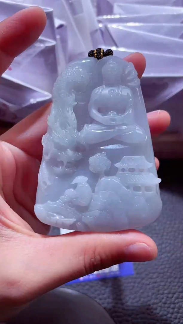 颈饰未镶嵌翡翠00008520御龙山水大日