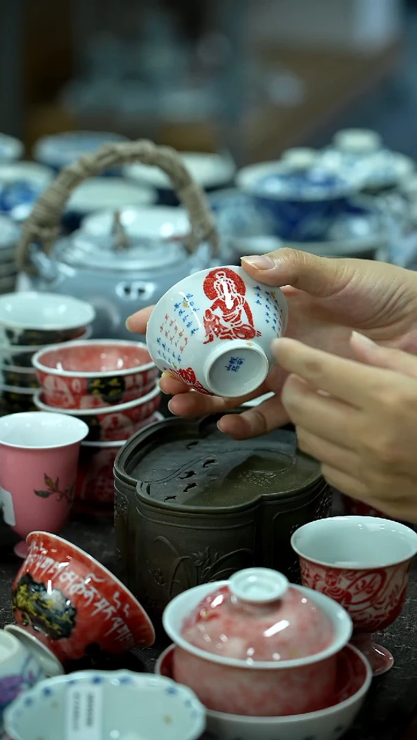 开仓千款景德镇手绘茶具放漏
