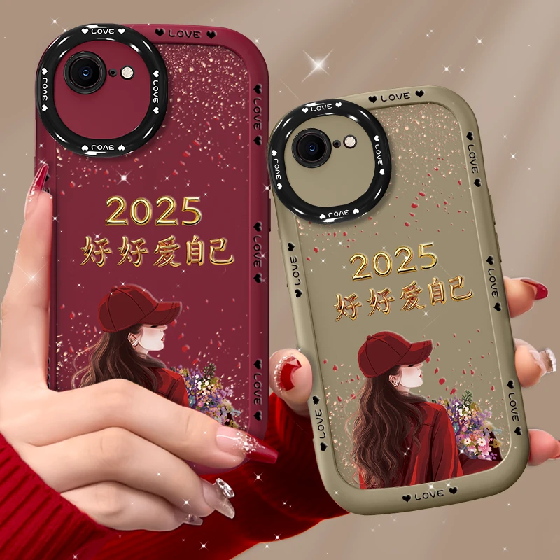 适用苹果6plus手机壳捧花爱自己泡芙壳硅胶软壳镜头全包保护套