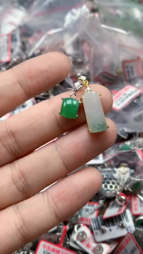 银S925镶嵌戒指翡翠天然A货缅甸翡翠