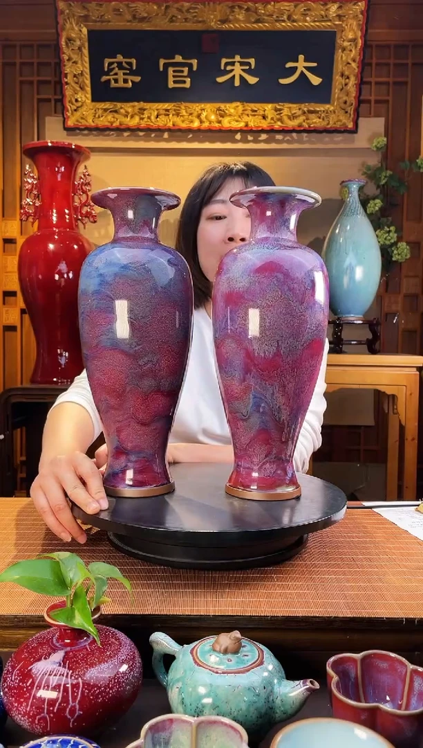 摆件大宋官窑【如意瓶一对】好事成双