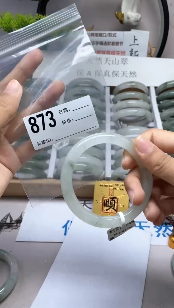 石英质玉（天山翠）手镯未镶嵌873