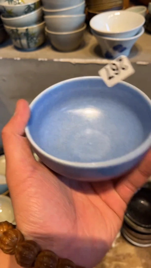 【闪购商品】瓷片267  微瑕汝蓝小碗1个