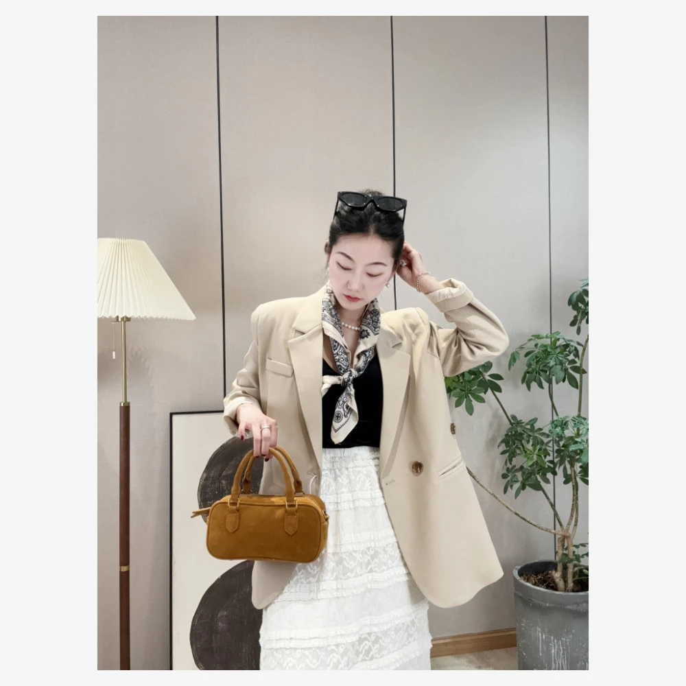 丽丽穿搭 韩系早春廓形宽松大版西装女