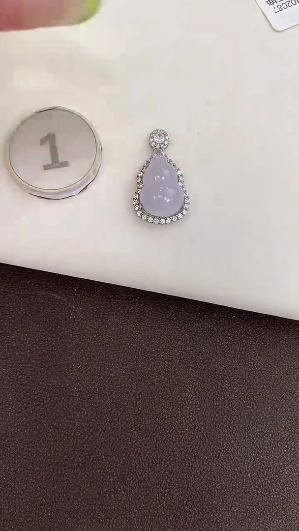 颈饰银S925镶嵌翡翠天然缅甸a货翡翠