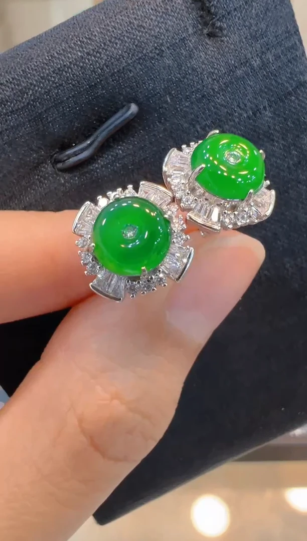 翡翠银S925镶嵌耳饰多样性团购发一件