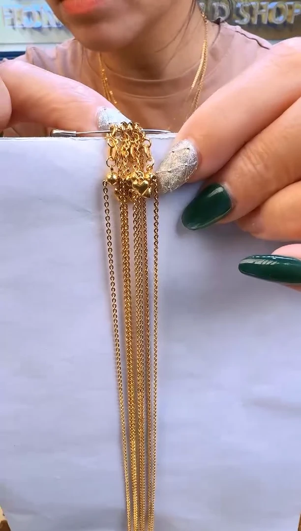 45cm1.0mm爱心抽拉闪o链1.45g（多样性发货）