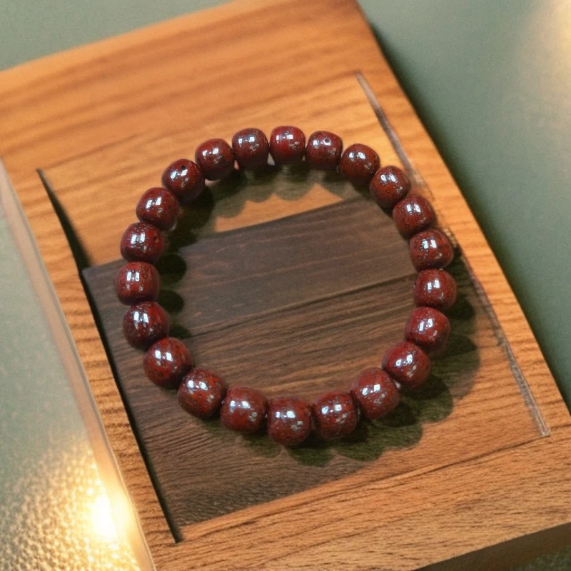 B442星月菩提紫檀供卡8×9单圈手串