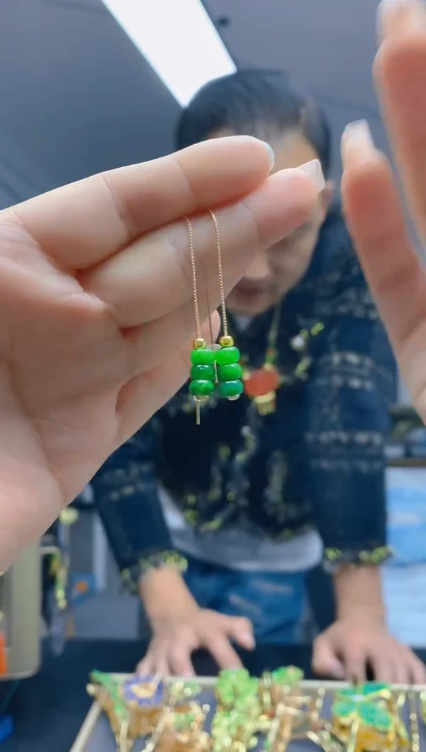 【闪购商品】翡翠耳饰合金24翡翠耳线