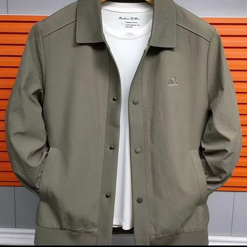 新款高品质男士翻领加绒夹克外套