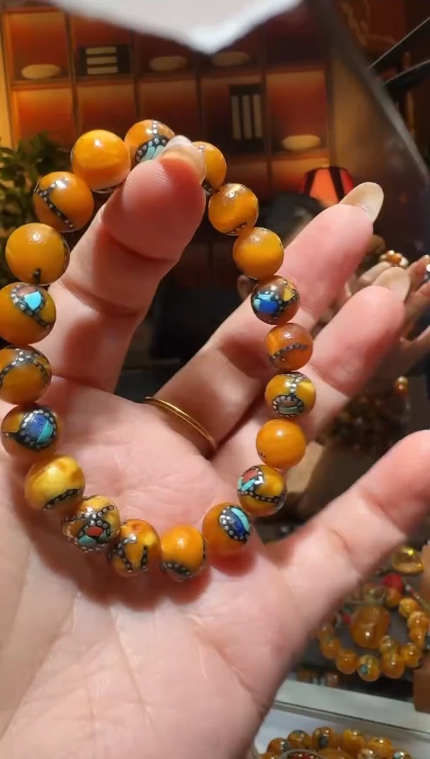 蜜蜡颈饰未镶嵌9672天然蜜蜡珠宝奇石全都保真