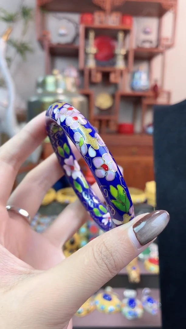 非遗手工景泰蓝镯子宝蓝