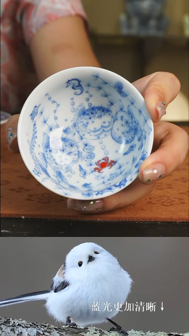杯子浮光琢玉 蜉蝣观宇系列 一鼓作气 海豚 折口杯杯