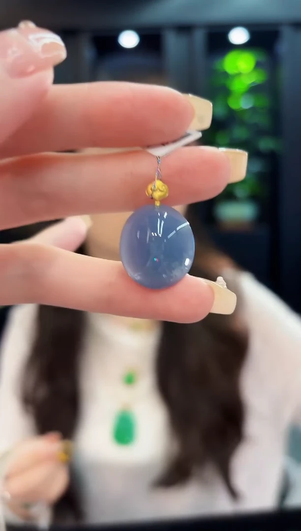 翡翠18K金镶嵌颈饰 缅料A货/支持复检/一件