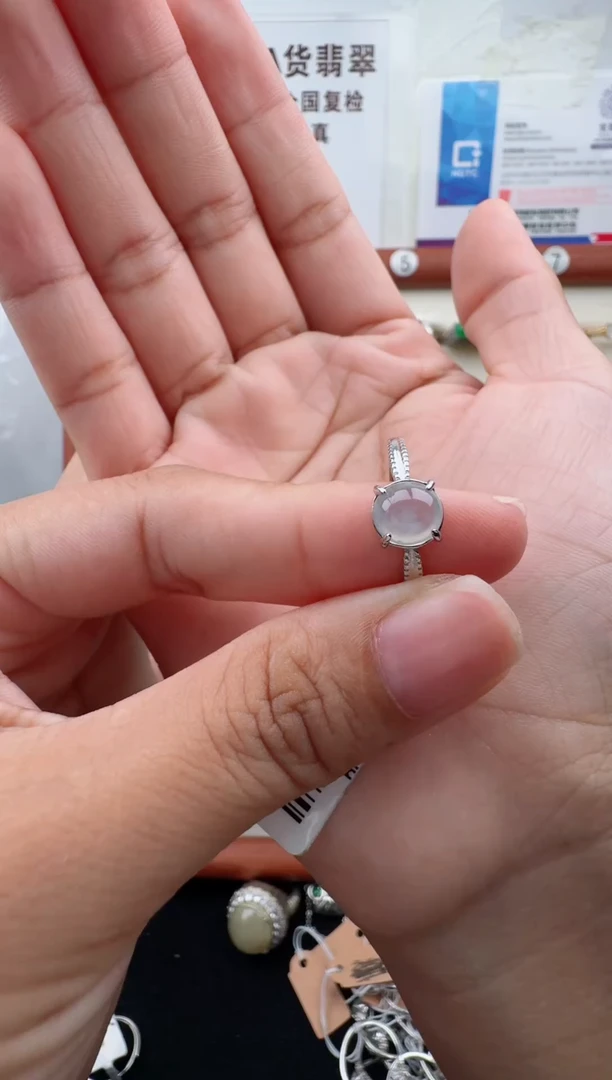 银S925镶嵌戒指翡翠5