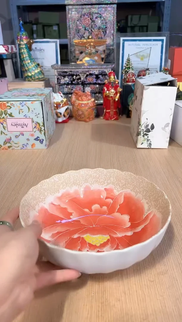 【闪购商品】杯20牡丹大汤钵（红）