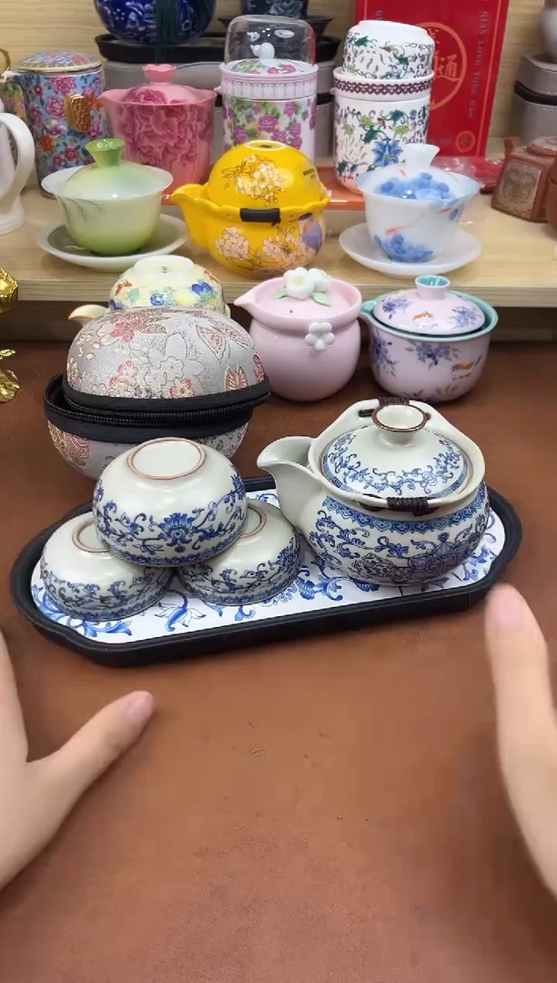 陶陶瓷茶具摆件旅行套组