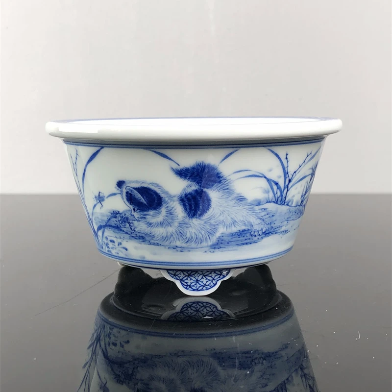 601 小号 秋物山手工手绘 猫系列盆 中国风绿植 景德镇陶瓷