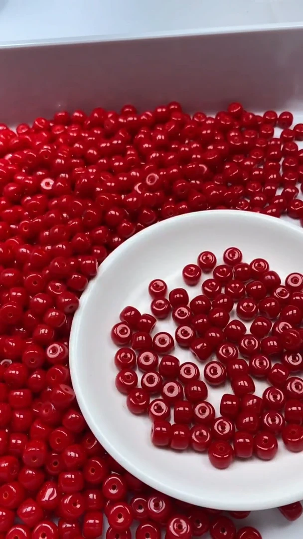 未镶嵌颈饰玛瑙/玉髓W3041-正锦红南红色老型8*6mm*30颗