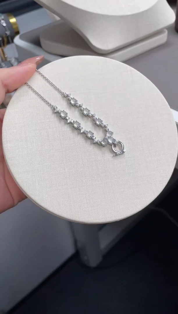 翡翠银S925镶嵌颈饰小****气11111111