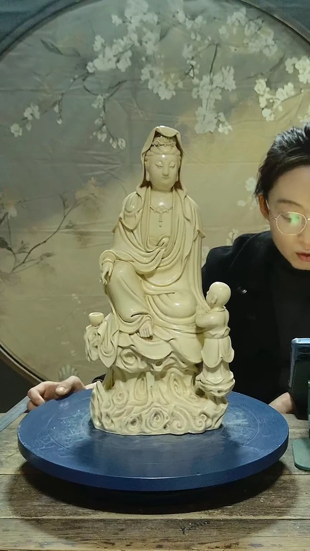 摆件德化瓷观音造像高46 公分