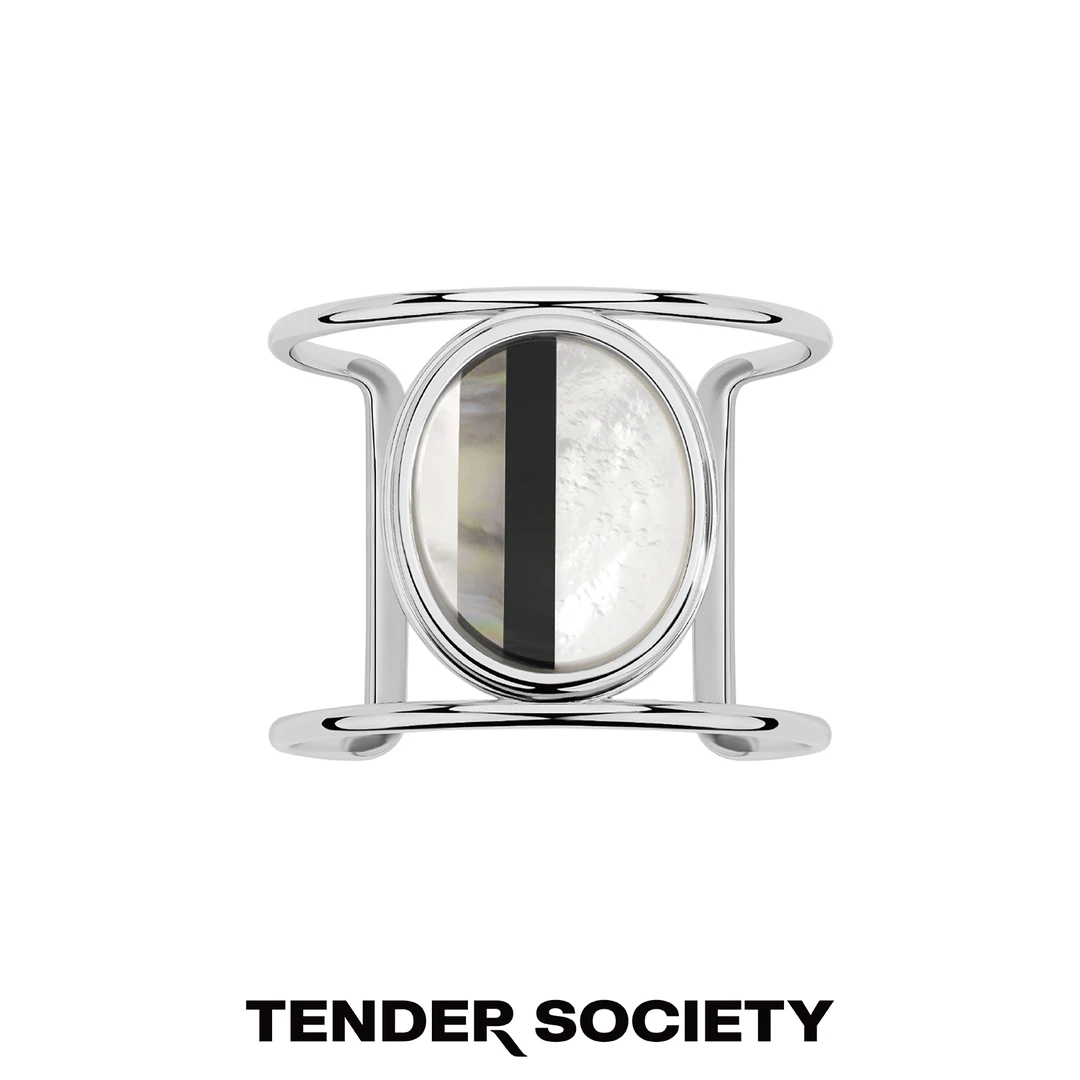 tender society 铜合金手镯 Aurora极光系列黑白拼接手镯小众时尚