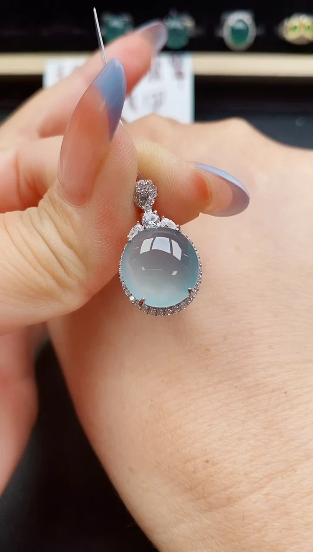 翡翠银S925镶嵌吊坠(赠链)321312