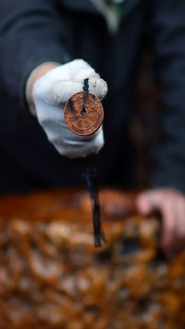 枣木百年雷击枣木山鬼花钱