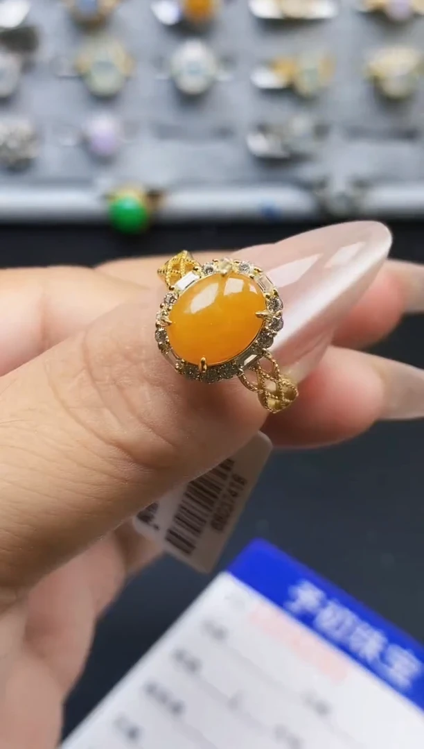 银S925镶嵌戒指翡翠2291