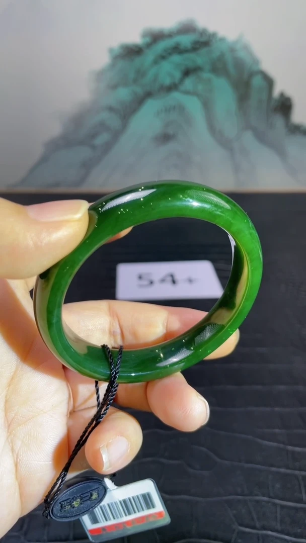 未镶嵌手镯和田玉（碧玉）好*钏54+