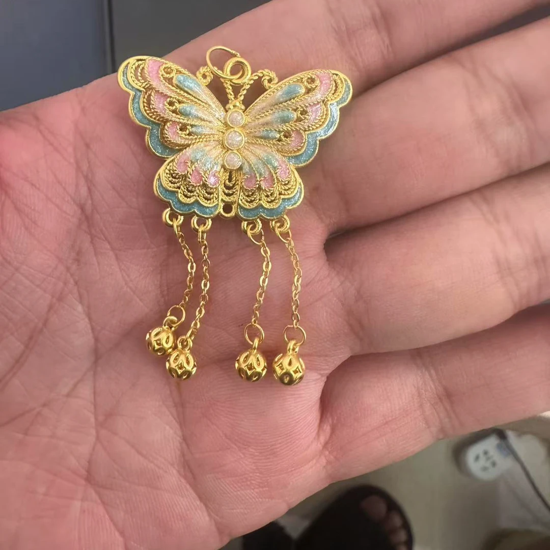 斯 足金999蝴蝶小配件