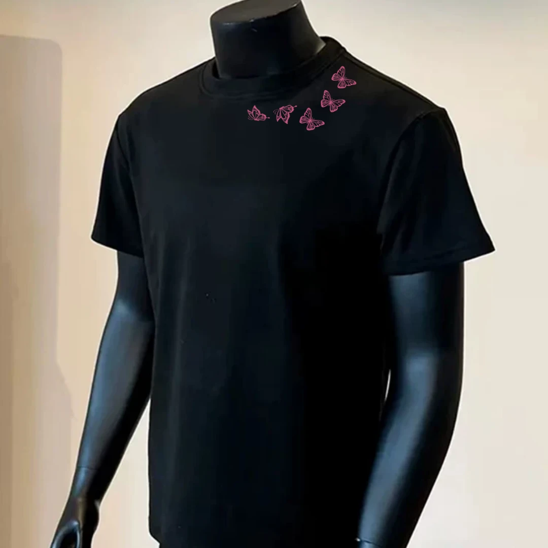 230克重磅纯棉短袖美式个性时尚透气黑色T恤休闲百搭小圆领短袖